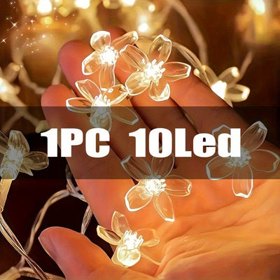 Luces de hada de flor de cerezo, 1 cadena, operadas por batería, flor de LED amarilla, eficientes en energía, de plástico, para hogar jardín, boda, vacaciones, Navidad, fiesta, decoración de campamento al aire libre, control de interruptor, sin mando a d