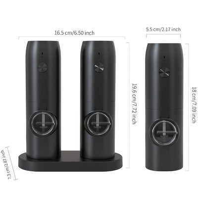 1pc/2pcs opción, molinillo eléctrico de sal y pimienta recargable con luz LED, ajuste de molienda, gran capacidad, ideal para cocina hogareña, barbacoas, restaurantes o regalo de boda