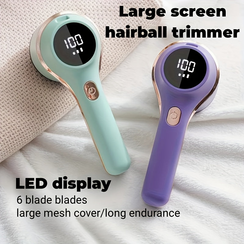 1 Juego, Afeitadora de Tela Eléctrica, Quitapelusas con Carga USB, Eliminador de Bolitas con Pantalla LED, Recortador Portátil para Ropa, Ropa de Cama, Muebles y Alfombras - Herramienta de Limpieza para Sofás