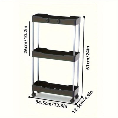Carrito de Almacenamiento Rodante Multinivel Versátil - Perfecto para Espacios de Baño, Cocina y Sala de Estar