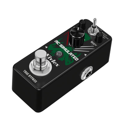 VIVLEX Pedal de Guitarra Acústica True Bypass - Efecto Analógico AC Stage con Modos Piezo/Estándar/Jumbo, Simulador Acústico Alimentado por USB para Grabación en Estudio y Presentaciones En Vivo - Compatible con Guitarra Eléctrica y Violín - Pedalboard C