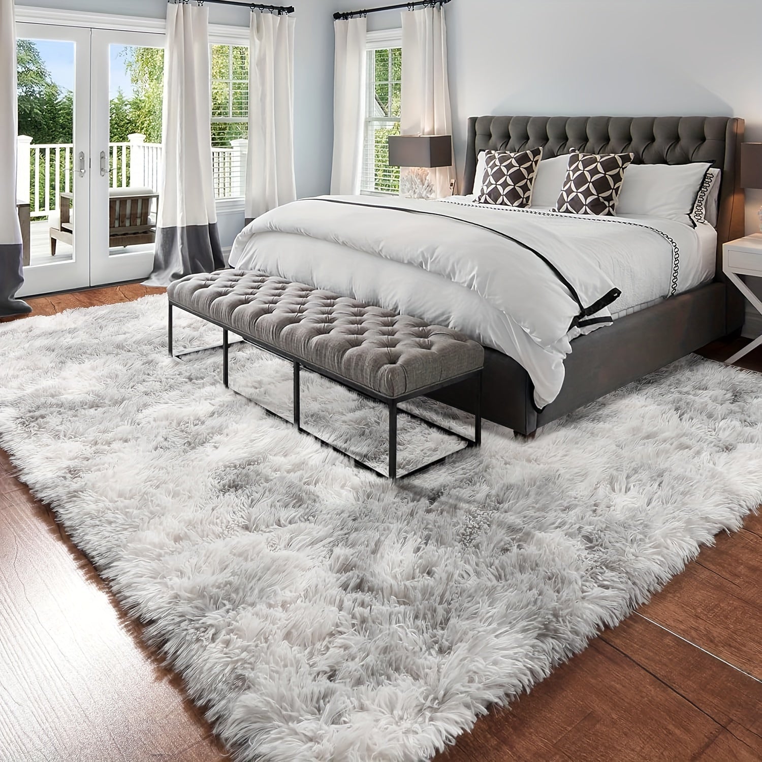 Alfombra Suave de Estilo Nórdico con Teñido Anudado - Perfecta para Sala de Estar, Dormitorio y Decoración de Mesa de Café | Solo Limpieza en Seco