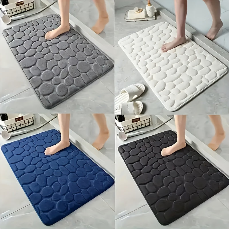 1 alfombra de baño de espuma con memoria, suave al tacto y de secado rápido, antideslizante, lavable a máquina, respaldo de poliéster, ligera y cómoda, ideal para baño, ducha o uso en interiores, fácil de limpiar y mantener