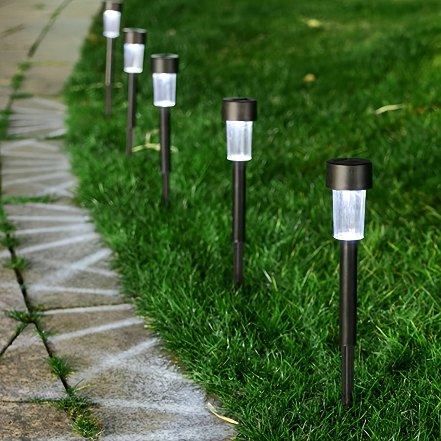 6/12 piezas de luces solares LED para jardín, luces de exterior para villa o patio, material de PP (polipropileno), batería de níquel, voltaje de operación ≤36V, con panel solar, para jardín o patio
