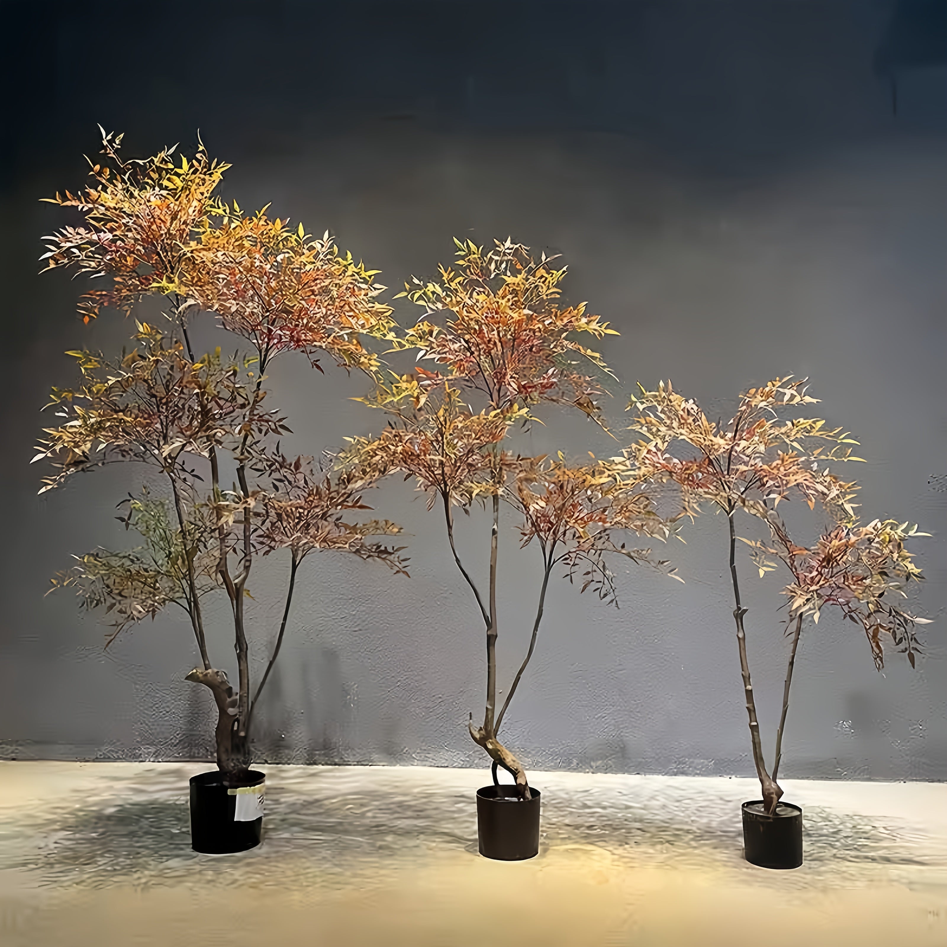 Planta artificial de árbol de bambú grande de 37,5 pulgadas con colores de otoño vibrantes - Perfecta para decoración del hogar, pasillos, estudios, patios y espacios al aire libre - Ideal para apartamentos, hoteles, exposiciones, bodas y fiestas - No re