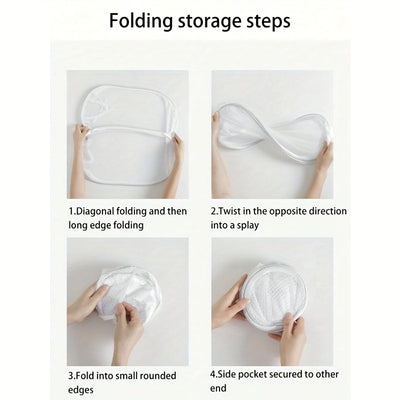 Cesto de lavandería de malla emergente grande con asas - Cesto plegable de estilo clásico para guardar ropa sucia en el baño, el dormitorio y la residencia - Cesto de lavandería ovalado duradero con múltiples componentes para varios tipos de habitaciones