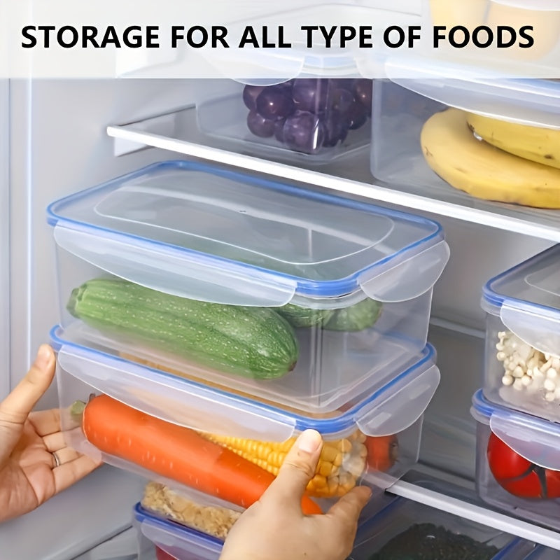 12 piezas de Contenedores para Almacenamiento de Alimentos PP con Tapas Herméticas - Aptos para Microondas y Congelador, Organizadores Rectangulares Transparentes para Cocina, Diseño Apilable que Ahorra Espacio, Libres de BPA, Duraderos y Reutilizables