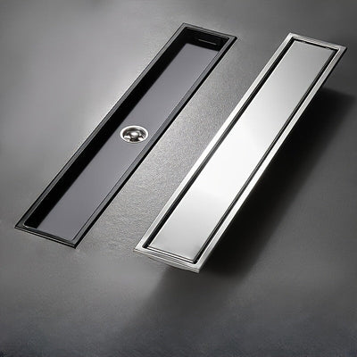Desagüe de piso de acero inoxidable invisible - Resiste olores, desagüe rectangular de ducha con superficie lisa, ideal para suelos de baño y ducha, desagüe de ducha, accesorio de baño moderno, característica duradera de baño.