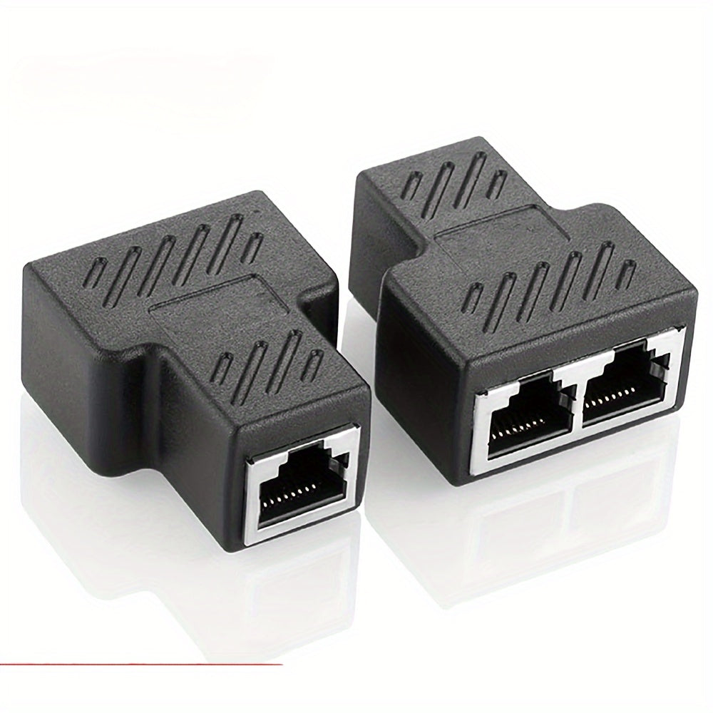 Conector divisor RJ45 de 1 pieza, adaptador extensor Ethernet 1 a 2 hembra a 2 hembra RJ45 para cable de red Ethernet
