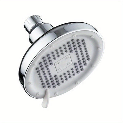 Cabezal de ducha universal de alta presión con acabado pulido - Fuerte chorro, forma redonda, material plástico, no requiere electricidad, instalación de inserción fácil para baños modernos, reemplazo de cabezal de ducha.