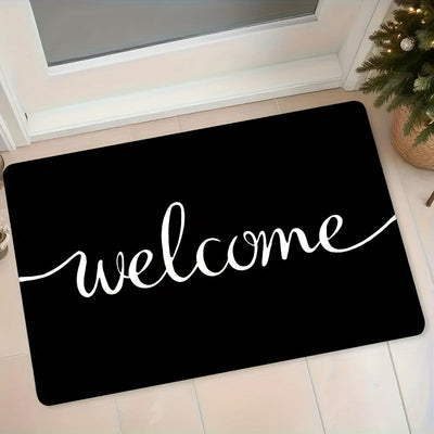 1 pieza de alfombrilla de bienvenida - Antideslizante, resistente al desgaste, fácil de limpiar, alfombrilla rectangular para interiores y exteriores, entrada, patio, áreas de alta circulación, lavable en máquina, alfombrilla de bienvenida para interiore