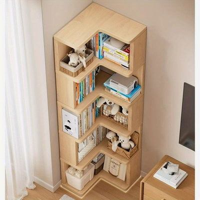 1 estante de esquina independiente, diseño exquisito, multifuncional, ahorro de espacio, adecuado para diferentes escenarios como sala de estar, dormitorio, estudio, etc., elegante elección para el hogar.