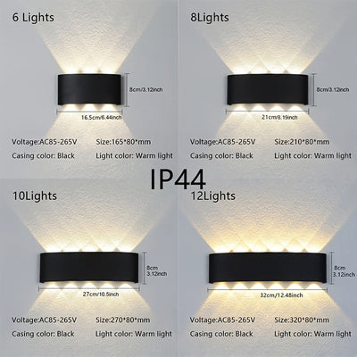 1 lámpara de pared exterior creativa para patio, villa, hotel, pasillo o balcón, iluminación interior y exterior con luz hacia arriba y abajo