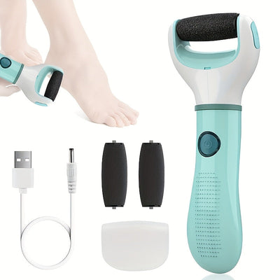 Amoladora eléctrica recargable USB, dispositivo de eliminación y protección para pies en color beige claro, máquina de belleza para el hogar
