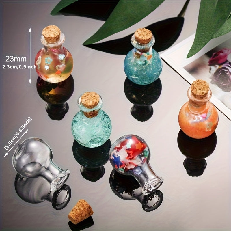Juego de 50 Pequeños Recipientes de Vidrio con Tapones de Corcho, Ideales para Exhibiciones de Pociones en Miniatura, Perfectos como Detalles Decorativos en tu Hogar, Oficina o Escritorio