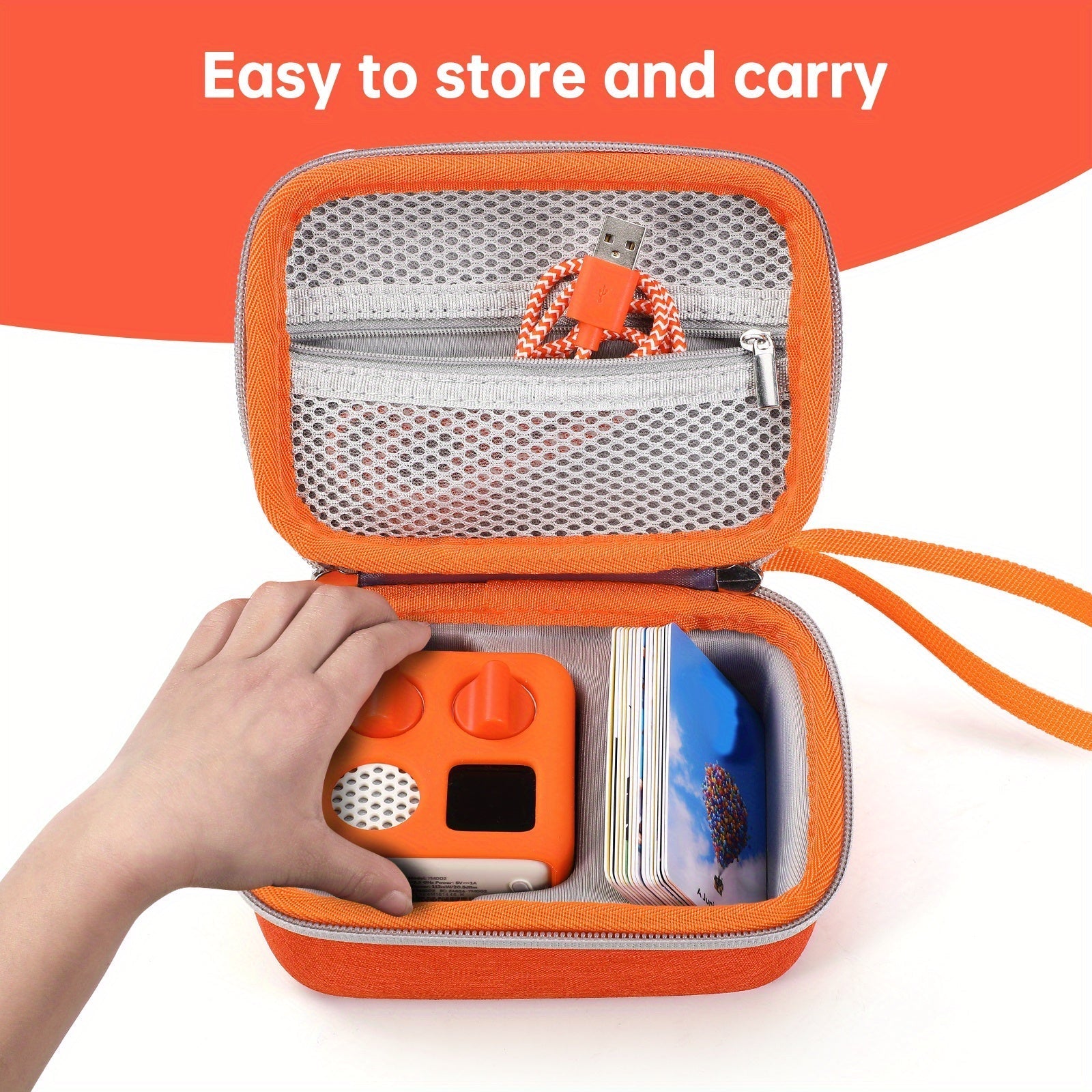 Estuche de protección para altavoces mini compactos - Cápsula dura de EVA, ligera y elegante, impermeable y resistente a los golpes, ideal para altavoces mini Yoto (solo estuche, se ajusta a funda de silicona), bolsa de almacenamiento portátil | Cremalle