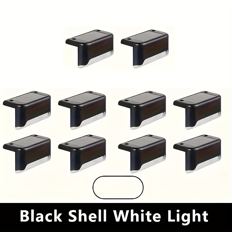 10 luces solares para jardín - Iluminación decorativa para exteriores, pasillos, terrazas y cercas con sensor, portátiles, semienterradas, batería de níquel, 600mAh, ambiente festivo, luz para escalones | Iluminación exterior moderna | Energía solar