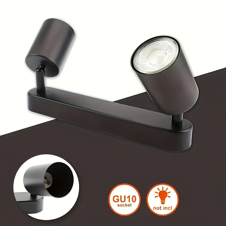 Aplique de pared industrial moderno en metal negro - Lámpara de techo con estilo vintage para sala, recámara, cocina, pasillo, escaleras, hotel, restaurante - Sin foco incluido, iluminación para interiores | Acabado metálico elegante | Sin focos incluido