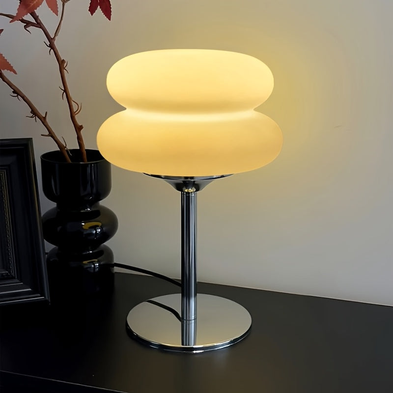 Lámpara de mesa decorativa de diseño vintage, creativa y nórdica, estilo moderno de mediados del siglo XX, lámpara de mesa creativa Bauhaus, dormitorio, estudio, luz nocturna, ambiente retro, lámpara de mesa de pie, cama.