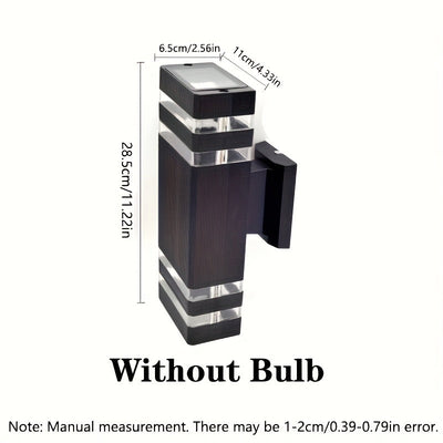 Lámpara de pared moderna para exteriores, 1/2 paquete, doble cabezal plástico, montaje semiempotrado, pantalla de vidrio, base E27, 110-240V, cableado directo, incluye hardware de instalación, sin foco