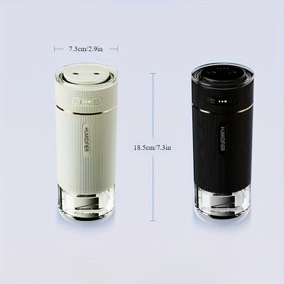 1 ud. Humidificador Portátil Pequeño para Dormitorio - [Doble Boquilla de Niebla Fría Grande] [Iluminación Ambiental] [Encendido/Apagado Inteligente en el Coche] Tecnología de Onda Sonora Mini Humidificadores Personales de Escritorio para Viaje Oficina,