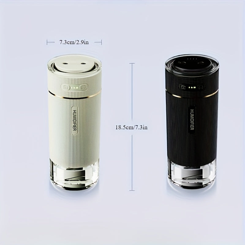 1 ud. Humidificador Portátil Pequeño para Dormitorio - [Doble Boquilla de Niebla Fría Grande] [Iluminación Ambiental] [Encendido/Apagado Inteligente en el Coche] Tecnología de Onda Sonora Mini Humidificadores Personales de Escritorio para Viaje Oficina,