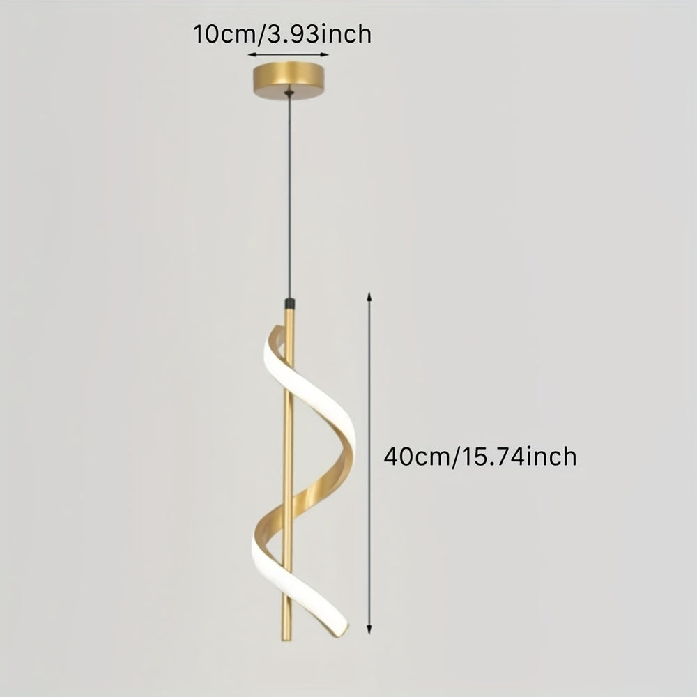 1/2 piezas, moderno y minimalista, con diseño espiral, disponible en negro/blanco/oro, incluye luz LED de tres colores, cableado, adecuado para iluminación de áreas de oficina, luces de techo de habitaciones de hotel, sala de estar, dormitorio, candelabr