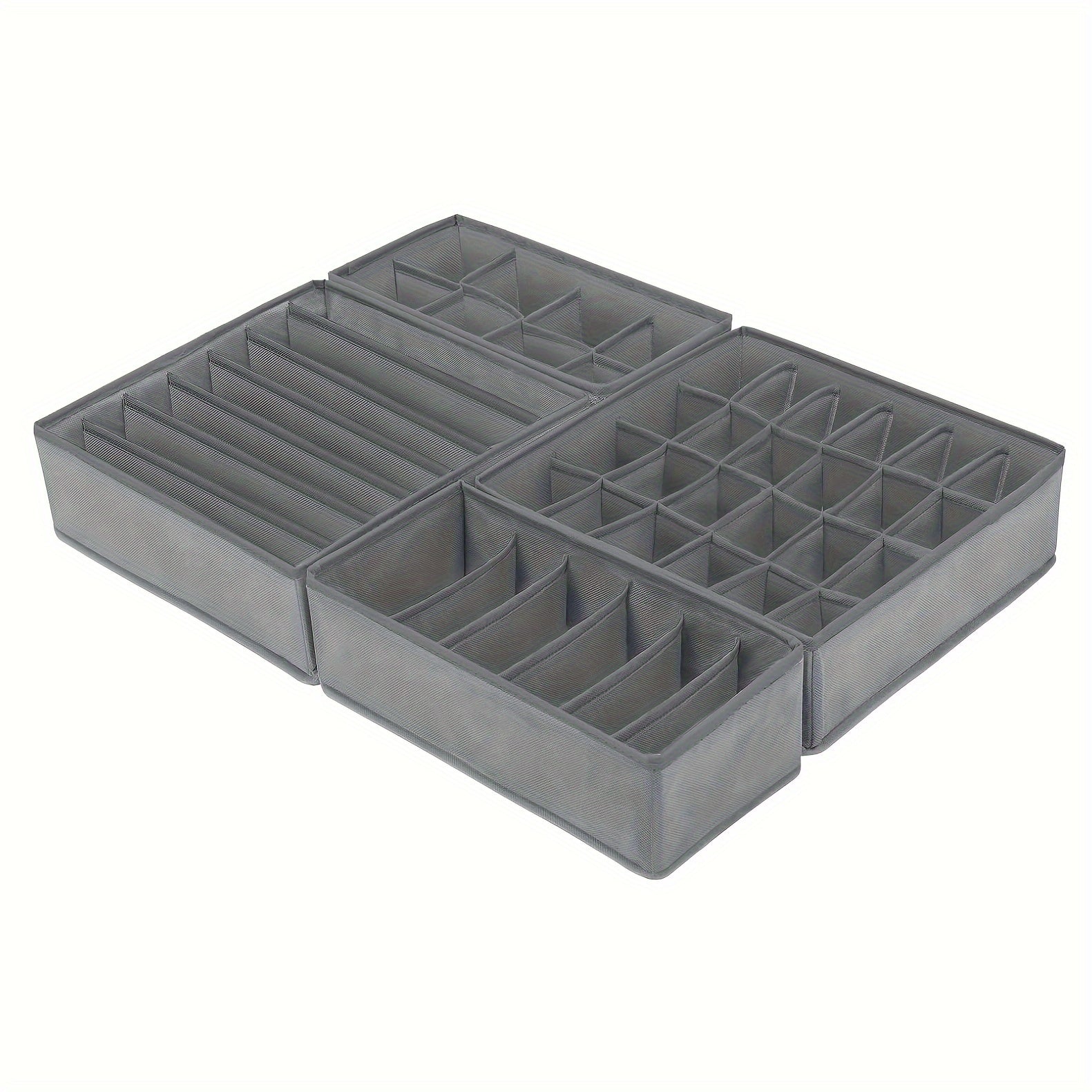 Clásico conjunto organizador de cajones de tela - 4/8piezas cajas de almacenamiento de varios compartimentos para ropa interior, calcetines y ropa - divisorias de tela no tejida para la organización del hogar, cajas de almacenamiento para la organización
