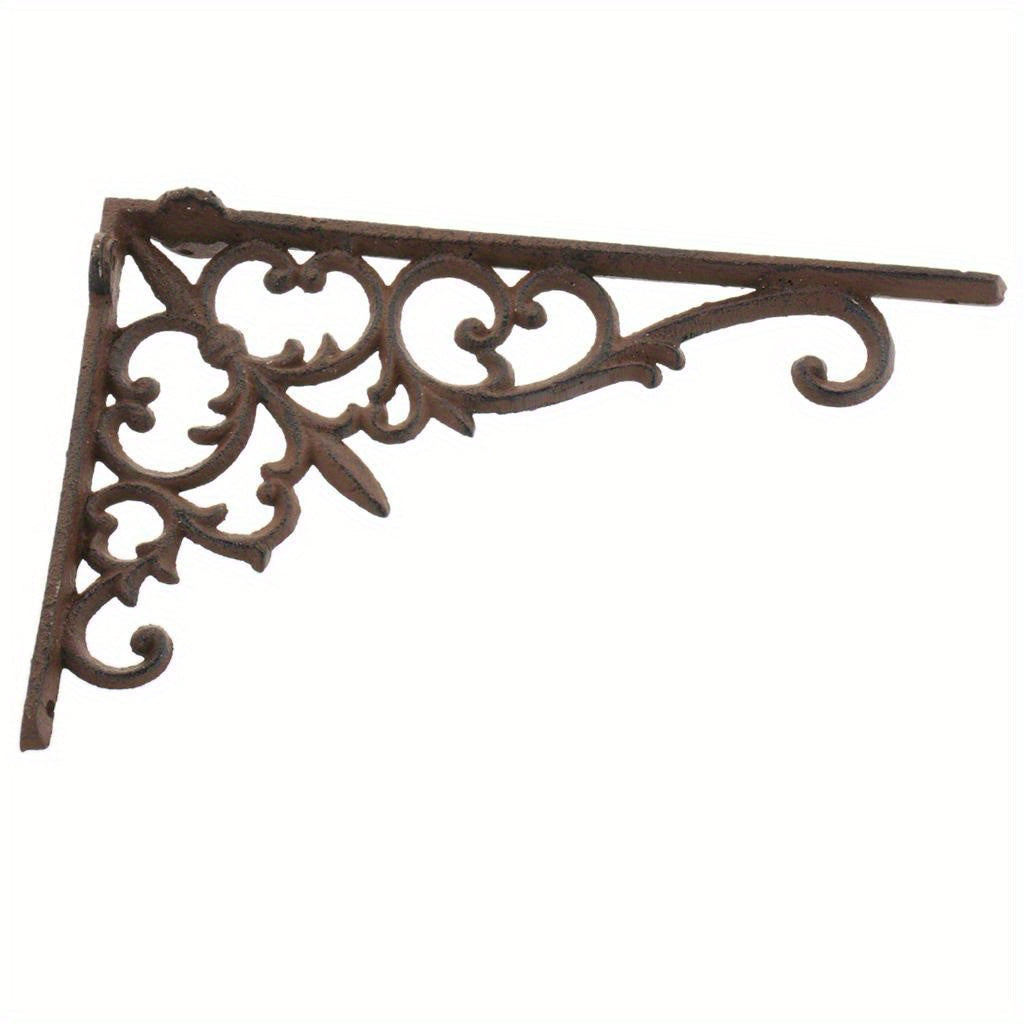 Soportes de esquina de hierro fundido vintage - 238x150x35mm - Portarretros decorativos para decoración de hogar elegante, decoración de estanterías | Diseño de tracería elegante | Detalles intrincados, decoraciones de estanterías