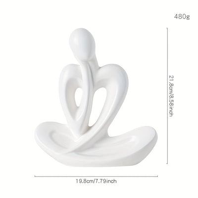 Figura Cerámica de Pensador Abstracto de Inspiración Nórdica - 1 pieza, Perfecta para Decoración de Sala de Estar, Escritorio o Mueble de Vinos