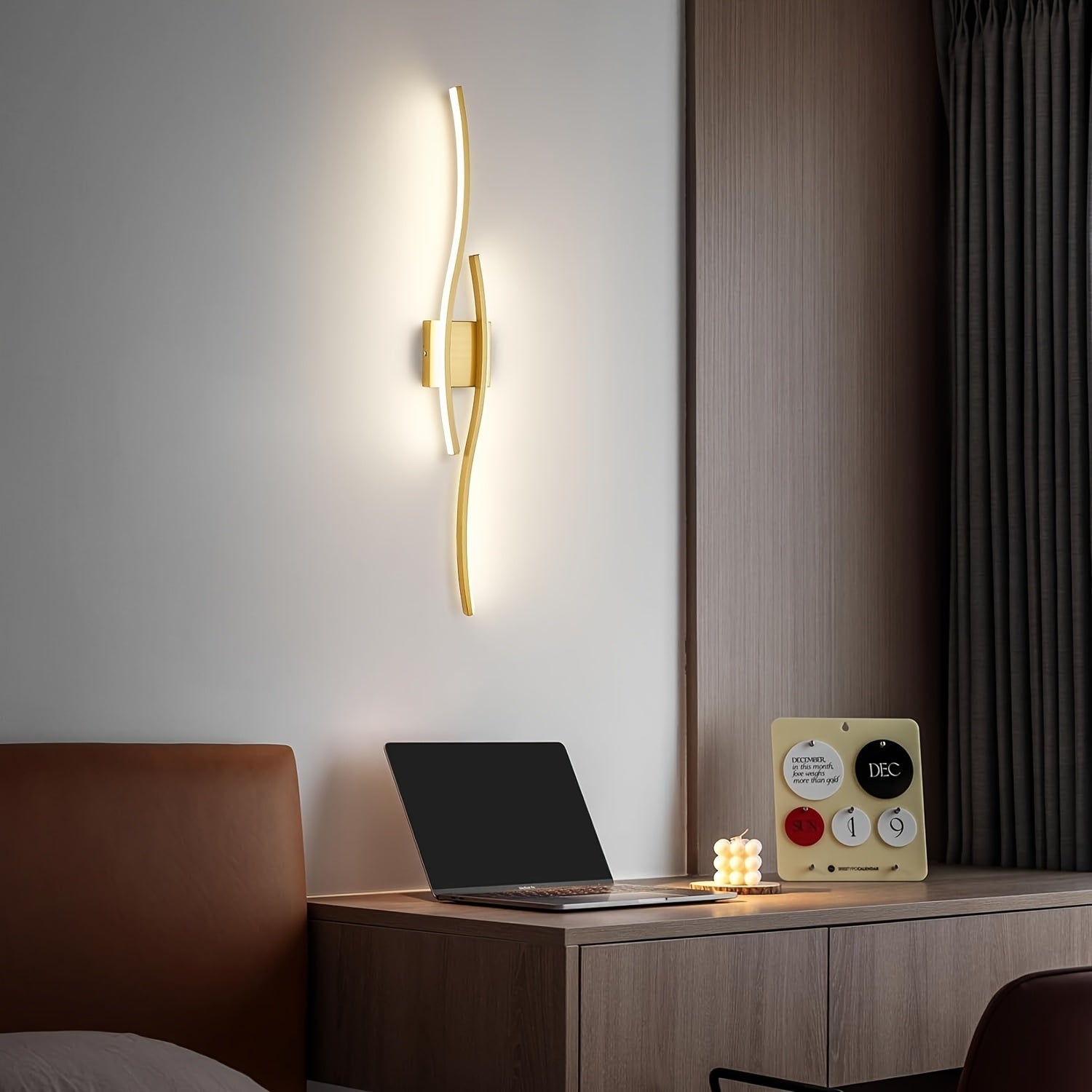 1 pieza de moderno reloj de pared LED, montaje semienterrado de metal con acabado pulido, diseño desmontable para dormitorio, sala de estar, isla de cocina y baño de tocador - Conectado a la red eléctrica, compatible con 110V-240V, no requiere batería, f