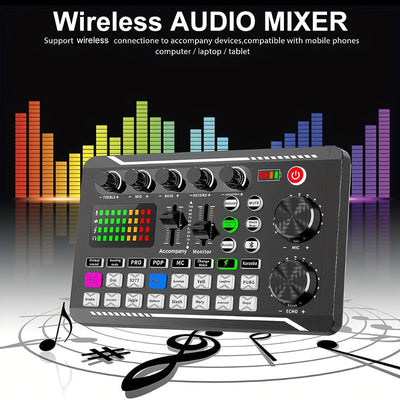 Consola de mezcla de DJ alimentada por USB con interfaz de audio, cambiador de voz, batería de litio recargable de 1200 mAh - Ideal para transmisiones en vivo, podcasts, juegos | Salida de calidad de estudio, consola de juegos