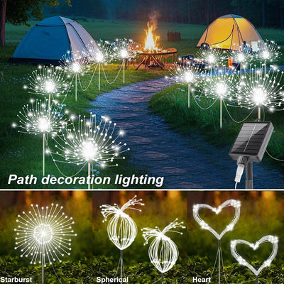 6 Piezas de Luces LED Solares para Exteriores, Iluminación Exterior con 8 Modos, Adecuadas para Áreas Escénicas, Patios, Jardines, Césped, Tiendas de Campaña y Fiestas, Decoraciones para Bodas (240/360 LED) - 4 Piezas