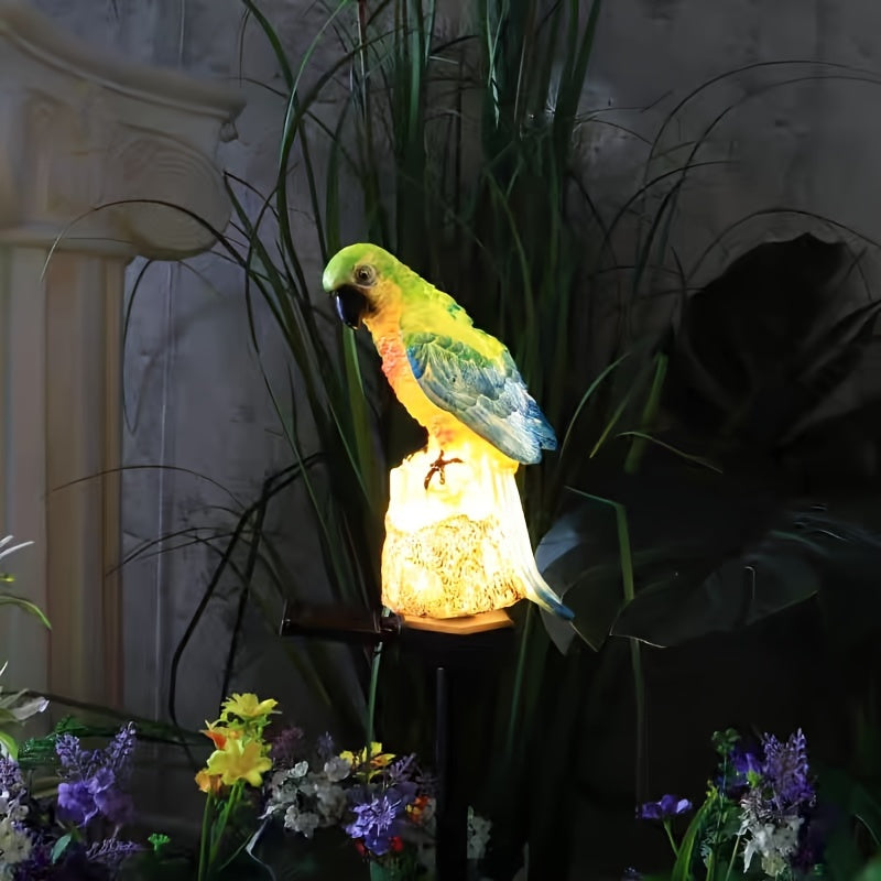 1pc Luces Solares para Jardín en Estacas - Luces Solares de Loro para Jardín Exterior, Luces de Jardín LED de Color Blanco Cálido con Energía Solar para Caminos, Patio Trasero, Césped y Decoración Paisajística