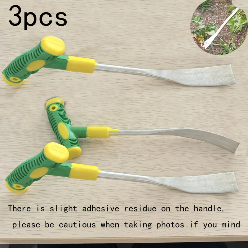 3pcs/4pcs Pala Multifuncional para Exteriores | Acero Inoxidable Reforzado, Ideal para Cavar, Deshierbar y Trasplantar Ajos y Verduras con Mango Bicolor, Herramienta de Jardín Portátil