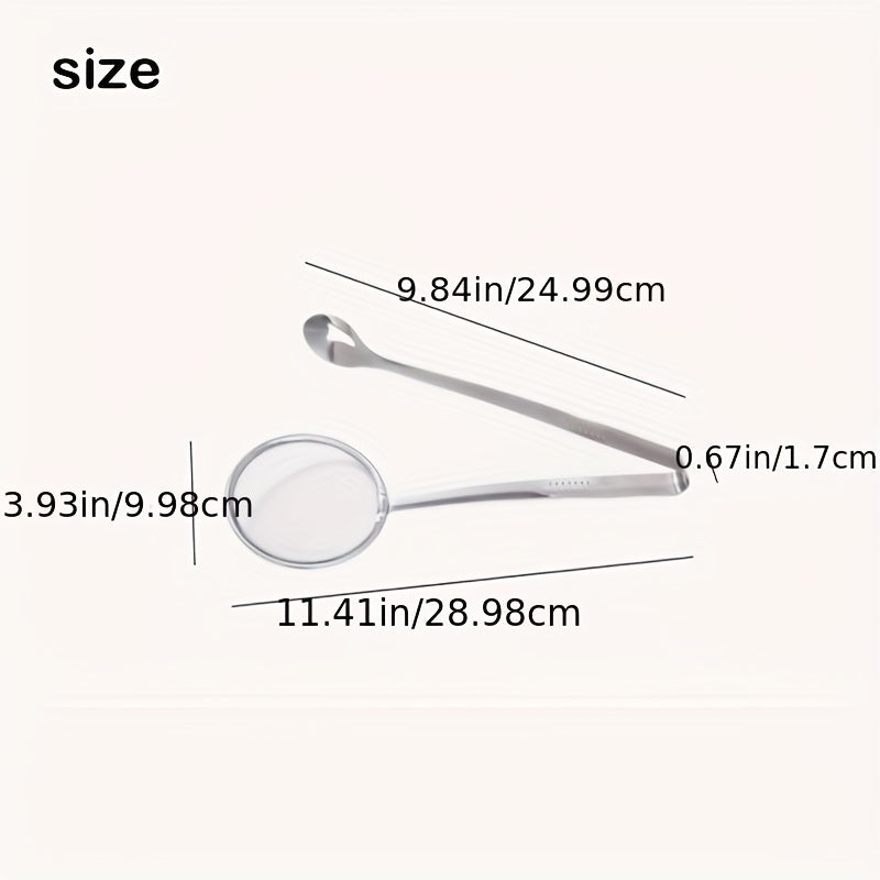 Pinzas de colador de acero inoxidable para cocina, cuchara de filtro de alimentos resistente a altas temperaturas, herramientas culinarias multifuncionales para freír y cocinar, accesorios de cocina esenciales de Eid Mubarak