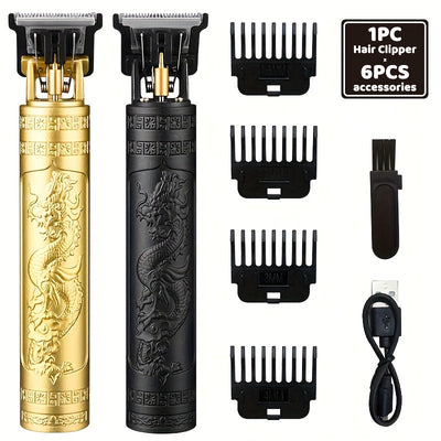 Cortadora de cabello profesional y kit de recortadora de barba, inalámbrica con carga USB, tijeras eléctricas con hoja afilada, voltaje de operación ≤36V, incluye 4 peines guía, para el cuidado personal de hombres
