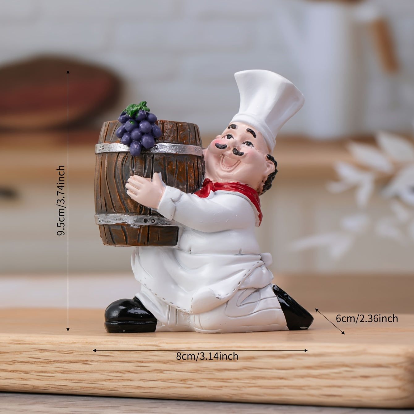 [Porta Palillos Encantador de Madera] Porta Palillos de Madera y Resina Encantador Chef - No Necesita Energía, Perfecto para Decoración del Hogar y Fiestas en un Cubo