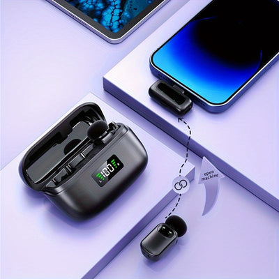 Micrófono inalámbrico SENWUKO con reducción de ruido AI de 3 niveles - Compacto, ligero, distancia de transmisión de 30 metros, conector USB Type-C, batería de litio recargable, ideal para transmisiones en vivo y reuniones, equipo de transmisión en vivo