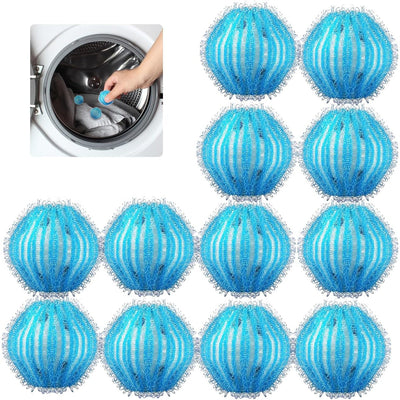 12 piezas de eliminador de pelo de mascota seguro para lavadora, eficaz recogedor de pelusa y pelusa, criba de pelo, accesorio práctico para el cuidado de la ropa - accesorio para lavadora