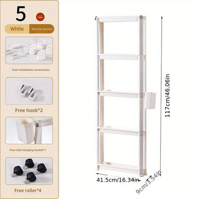 Carrito de Almacenamiento Rodante Multinivel Versátil - PVC, Perfecto para Snacks y Libros - Ideal para Sala de Estar, Cocina, Baño, Dormitorio