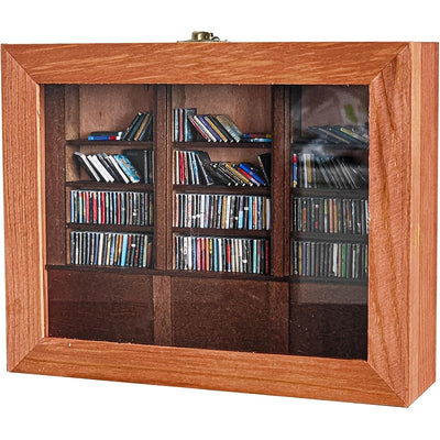 Estantería Ansiosa con 200 Libros en Miniatura Únicos - 24.99 x 19.99 cm - Exhibición Creativa y Decoración Relajante, Estantería Vibrante, Decoración de Oficina de Carpintería, Estantería Pequeña Vibrante para Escritorio y Decoración de Estantería