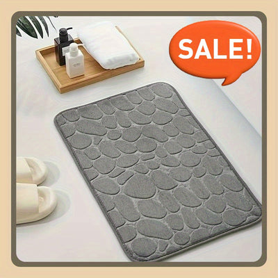 1 alfombra o 4 tapetes adhesivos, alfombra de baño con relieve de piedras, absorción rápida, lavable, suave y cómoda, ideal para decoración del hogar, accesorios de baño, cocina, lavandería, dormitorio, ducha, alfombra de baño de lujo antideslizante para