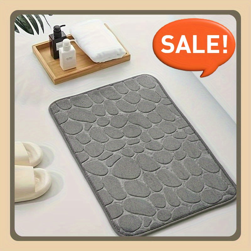 1 alfombra/4 tapetes para piso con relieve de piedras, alfombra de baño de absorción rápida, lavable, secado rápido, suave y cómoda, ideal para decoración del hogar, accesorios de baño, cocina, lavandería, dormitorio, ducha, tapete interior de lujo, anti