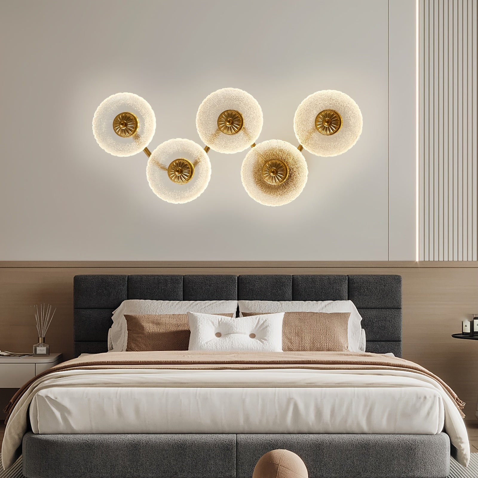 1 lámpara de pared dorada moderna con LED, adecuada para dormitorio/estudio/sala de estar, accesorios de iluminación decorativa LED, cableada y elegante