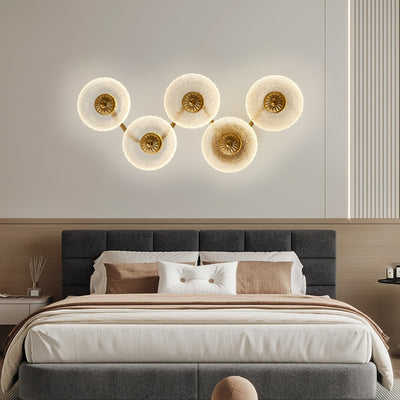1 lámpara de pared dorada moderna con LED, adecuada para dormitorio/estudio/sala de estar, accesorios de iluminación decorativa LED, cableada y elegante