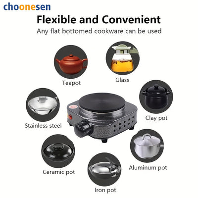 Mini calentador eléctrico, ideal para cocinas pequeñas y oficinas, dormitorios, color plateado, enchufe estándar US, batería no incluida
