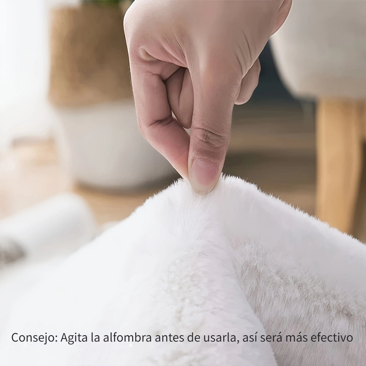 Alfombra de área suave de imitación de piel de conejo, forma de nube, decoración de dormitorio antideslizante, material de poliéster, lavado a mano únicamente, uso en interiores, blanco