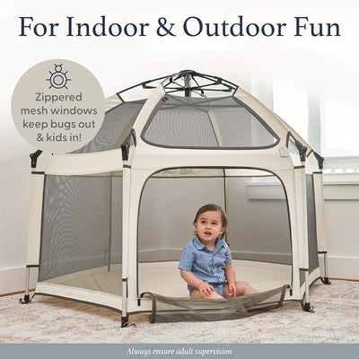 Corralito de Alta Calidad para Bebés Interior y Exterior - Portátil, Ligero, Diseño Plegable y Fácil de Montar para Uso en la Playa o en Casa, Tienda de Juegos Premium para Niños