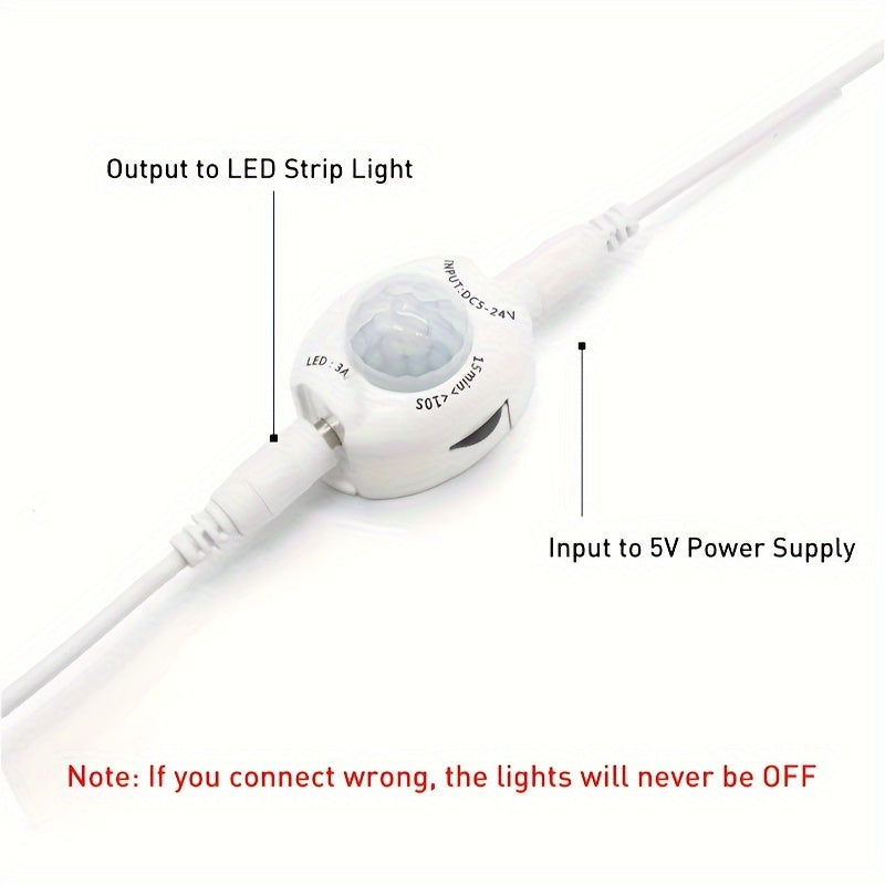 Tira de luces LED con sensor de movimiento AMILL, alimentada por USB - brillo ajustable, sensor infrarrojo, incluye cinta adhesiva de doble cara, ideal para cocina, gabinetes de oficina, armarios y escaleras, luz con sensor de movimiento para interiores,